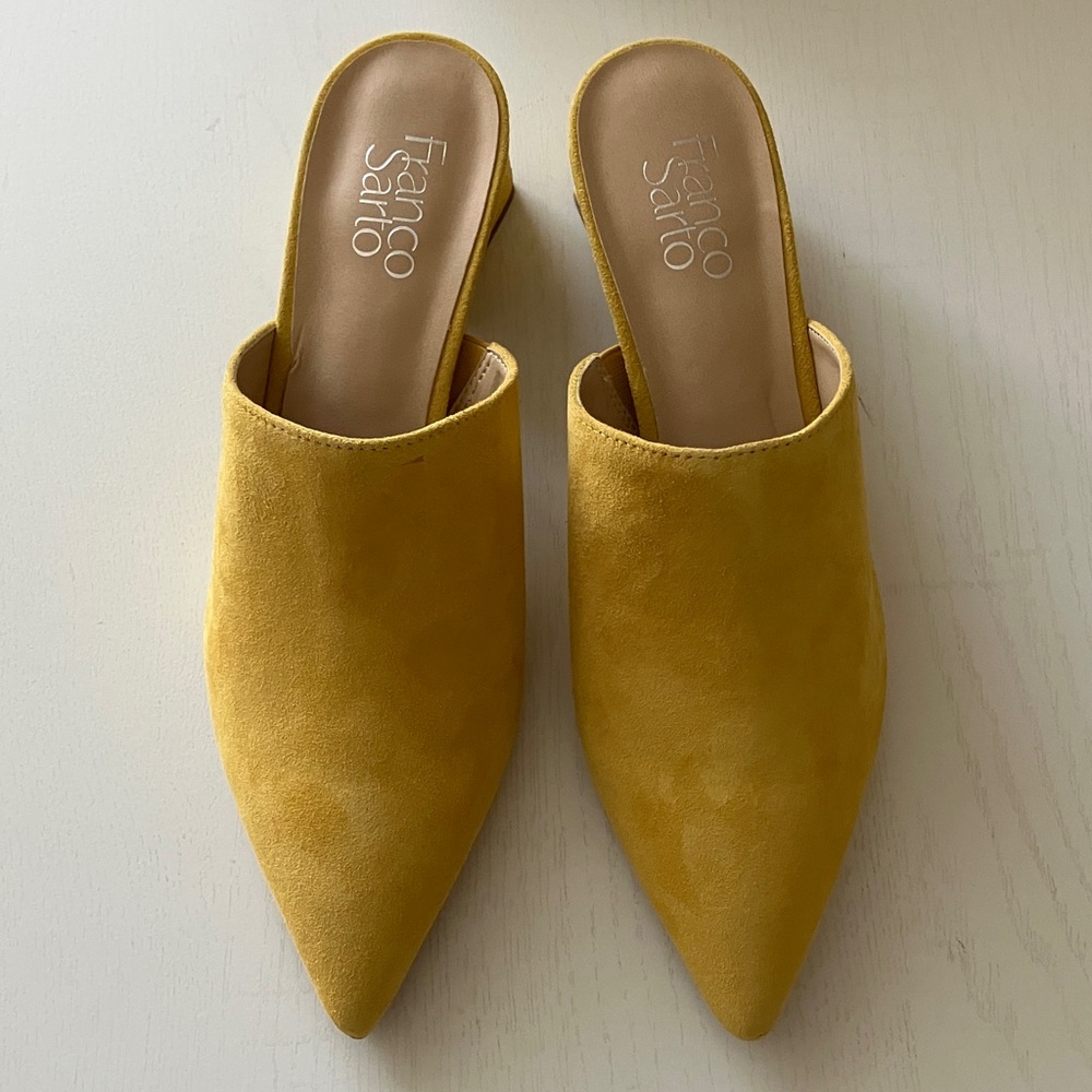 Franco Sarto Rianan Yellow Suede Mules (Size 8) NWT - Picture 6 of 16